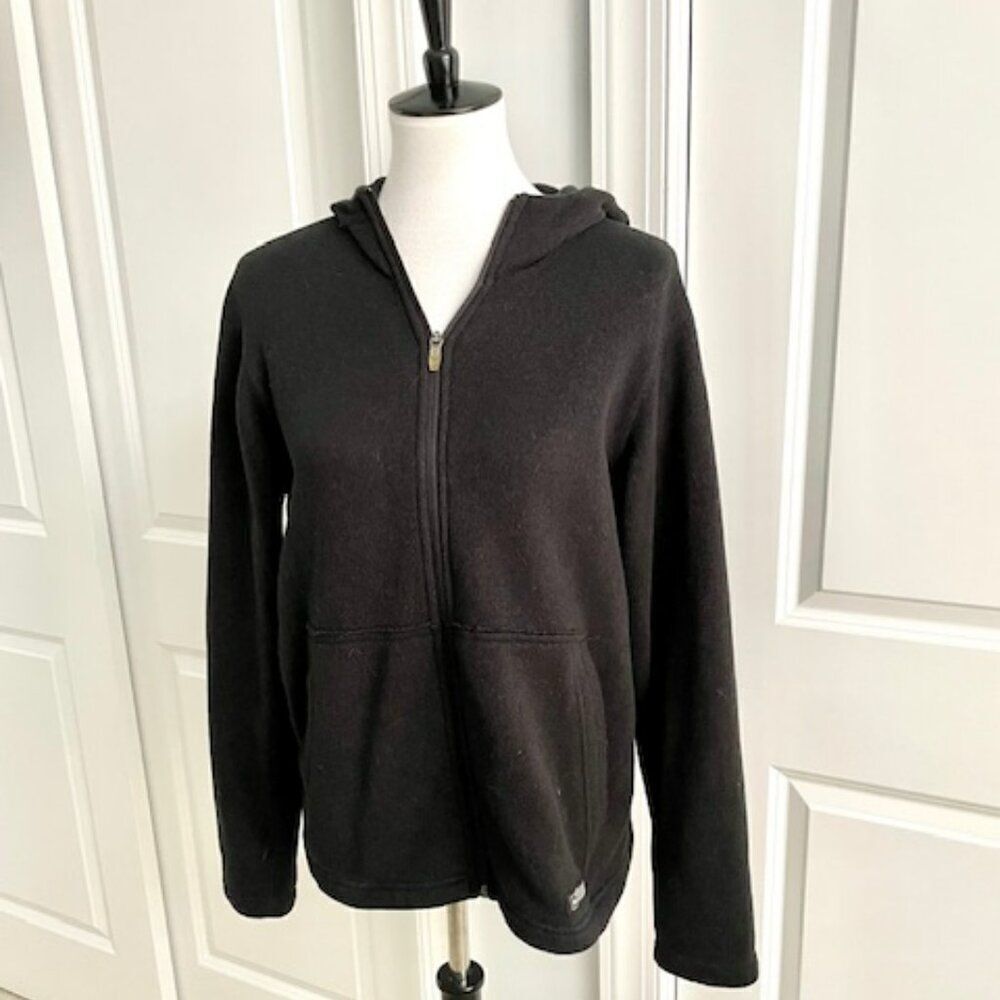 REI Women's Black Knit Hooded Full Zip Up Jacket Coat Size Large